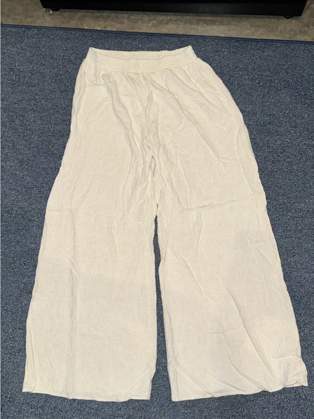 Altar'd State Cream Elastic-Waist Casual Pants